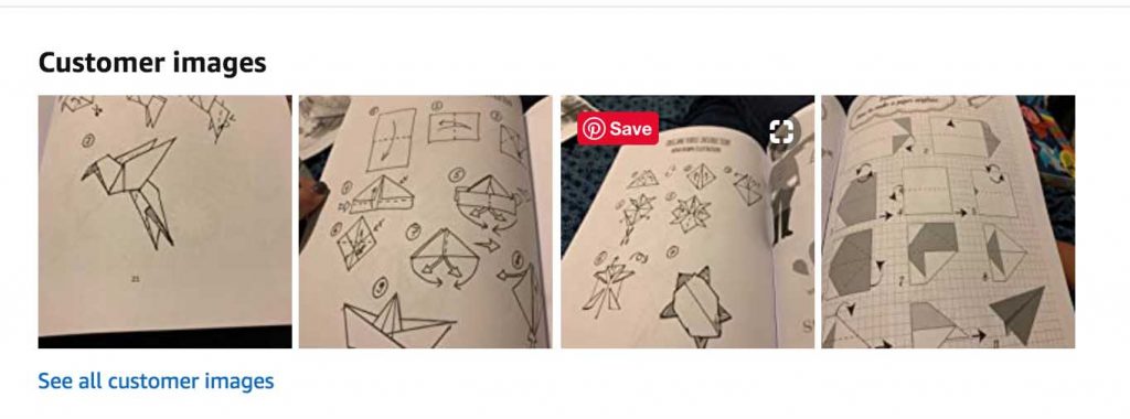 Stolen images in origami book